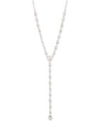 Marchesa Gold-tone Imitation Pearl, Stone & Crystal Lariat Necklace, 16 + 3 Extender