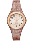 Kate Spade New York Women's Rumsey Pink Glitter Silicone Strap Watch 30mm Ksw1222
