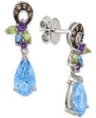 Le Vian Crazy Collection Multi-gemstone (3-7/8 Ct. T.w.) & Diamond (1/8 Ct. T.w.) Drop Earrings In 14k White Gold