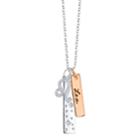 Unwritten Cz Constellation Leo Zodiac Pendant Necklace With Two-tone Silver Plated Charms On Sterling Silver Chain, 18