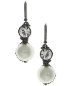 Givenchy Hematite-tone Imitation Pearl And Crystal Drop Earrings