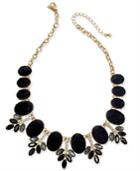 I.n.c. Gold-tone Faux Velvet, Multi-stone & Crystal Statement Necklace, 17-1/5 + 3 Extender, Created For Macy's