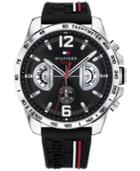 Tommy Hilfiger Men's Decker Black Silicone Strap Watch 46mm