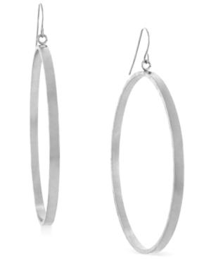 Bcbgeneration Earrings, Silver-tone Round Hoop Drop Earrings