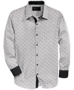 Level 10 Men's Floral Contrast-trim Long-sleeve Shirt