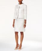 Tahari Asl Clasp-front Shimmer-jacquard Skirt Suit