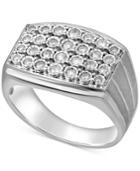 Men's Diamond Cluster Ring (1/2 Ct. T.w.) In Sterling Silver
