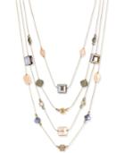 Inc International Concepts Gold-tone Crystal Multi-layer Necklace, Only At Macy's