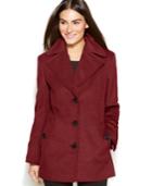 Calvin Klein Plus Size Wool-cashmere Blend Single-breasted Peacoat