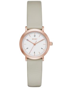 Dkny Women's Dress Case Gray Leather Strap Watch 28mm Ny2514