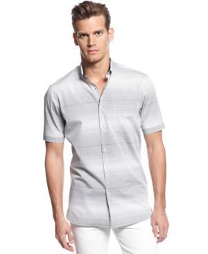 Alfani Red Egan Slim-fit Striped Shirt