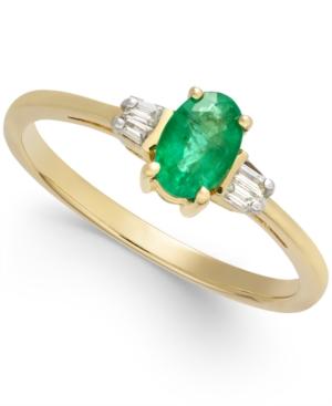 Emerald (1/2 Ct. T.w.) & Diamond Accent Ring In 14k Gold
