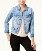 American Rag Juniors' Embroidered Denim Jacket, Created For Macy's