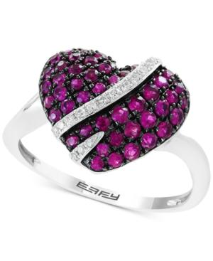 Effy Ruby (3/4 Ct. T.w.) & Diamond Accent Ring In 14k White Gold