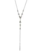 Lucky Brand Silver-tone Crystal Flower Lariat Necklace, 18 + 2 Extender