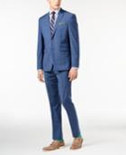 Original Penguin Men's Slim-fit Stretch Blue Pinstripe Suit