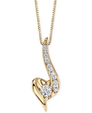 Sirena Diamond Swirled Pendant Necklace (1/4 Ct. T.w.) In 14k Gold