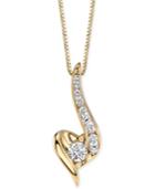 Sirena Diamond Swirled Pendant Necklace (1/4 Ct. T.w.) In 14k Gold