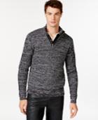 Guess Faux-leather-trim Half-zip Sweater