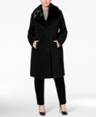 Jones New York Plus Size Faux-fur-collar Walker Coat