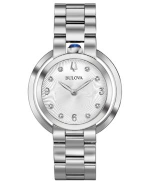 Bulova Women's Rubaiyat Diamond-accent Stainless Steel Bracelet Watch 35mm