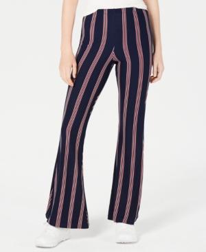 Planet Gold Juniors' Striped Knit Flared Legging