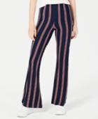 Planet Gold Juniors' Striped Knit Flared Legging