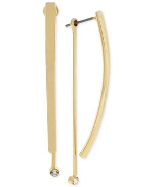 Bcbgeneration Curved Stick Crystal Bar Front And Back Earrings