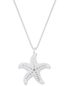 Thomas Sabo Crystal Starfish Pendant Necklace In Sterling Silver