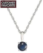 Sapphire Pendant Necklace In 14k White Gold (5/8 Ct. T.w.)