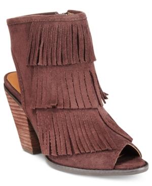 Dolce By Mojo Moxy Taraji Fringe Booties Women's Shoes