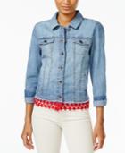 Tommy Hilfiger Lace-trim Denim Jacket, Only At Macy's
