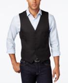 Alfani Men's Black Herringbone Vest, Slim Fit