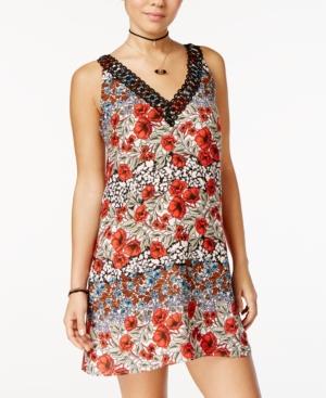 B Darlin Juniors' Crochet-trim Shift Dress