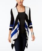 Inc International Concepts Drape-front Colorblocked Cardigan, Only At Macy's