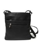 Royce Triple Zip Crossbody Bag In Colombian Genuine Leather
