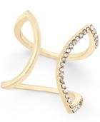 Inc International Concepts Gold-tone Half Crystal Open Ring, Only At Macy's