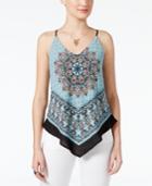 Bcx Juniors' Printed Handkerchief-hem Top