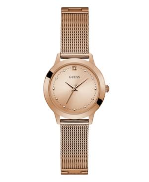 Guess Women's Rose Gold Diamond Mesh Watch 25mm, Created For Macy's
