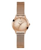 Guess Women's Rose Gold Diamond Mesh Watch 25mm, Created For Macy's