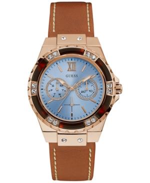 Guess Women's Limelight Brown Leather Strap Watch 39mm U0775l7
