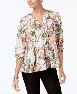 Olivia & Grace Printed Peasant Top
