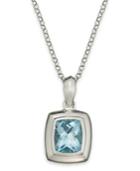 Sterling Silver Necklace, Blue Topaz Cushion Pendant (6-1/2 Ct. T.w.)