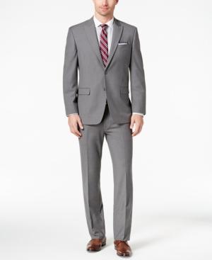 Tommy Hilfiger Men's Slim-fit Stretch Light Gray Suit