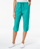 Karen Scott Petite Cotton Drawstring Capri Pants, Only At Macy's