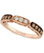 Le Vian Chocolate And White Diamond Band In 14k Rose Gold (3/8 Ct. T.w.)