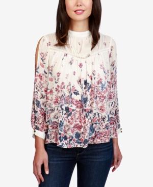 Lucky Brand Printed Split-sleeve Top