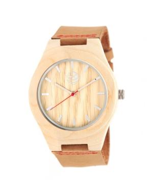 Earth Wood Aztec Leather-band Watch Khaki 43mm