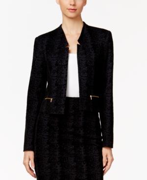 Calvin Klein Flocked Jacquard Open-front Blazer