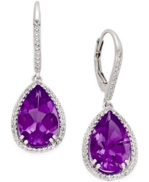 Amethyst (8 Ct. T.w.) And White Topaz Earrings (1/2 Ct. T.w.) In Sterling Silver